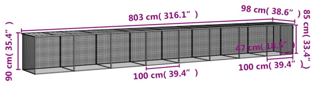 ΚΟΤΕΤΣΙ - ΚΛΟΥΒΙ ΜΕ ΣΤΕΓΗ ΑΝ. ΓΚΡΙ 803X98X90 ΕΚ. ΓΑΛΒΑΝ. ΑΤΣΑΛΙ 3189057