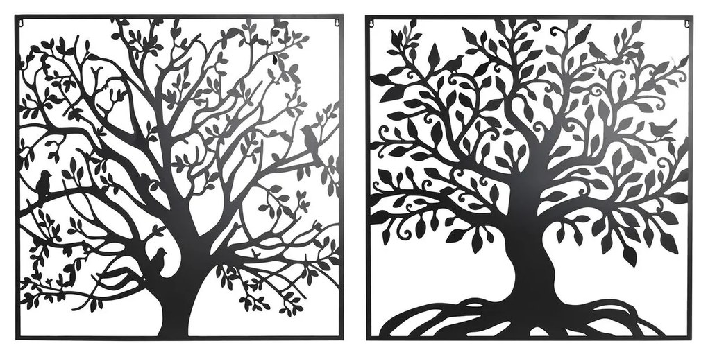 Διακόσμηση τοίχων DKD Home Decor Δέντρο Μέταλλο (98 x 1 x 98 cm) (x2)