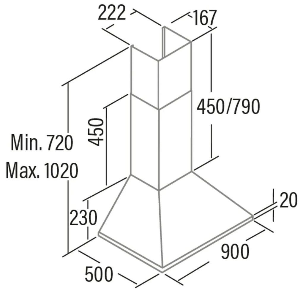 Συμβατικός Απορροφητήρας Cata OMEGA BK 900 Μαύρο