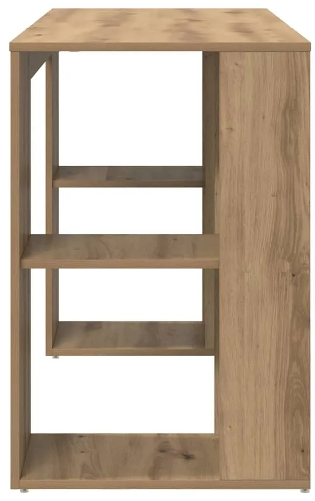 vidaXL Γραφείο με Αποθήκευση με ράφι artisan δρυς 130 x 50.5 x 75 εκ.