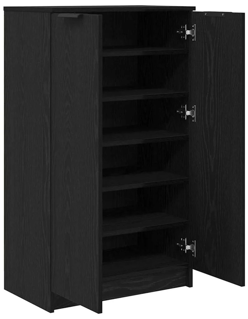 vidaXL Παπουτσοθήκη Μαύρη δρυς 59 x 35 x 100 εκ Επεξεργασμένο ξύλο