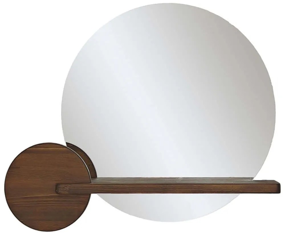 Καθρέπτης Τοίχου Με Ραφάκι Points 552NOS2441 83x70cm Walnut-Clear Aberto Design Wood