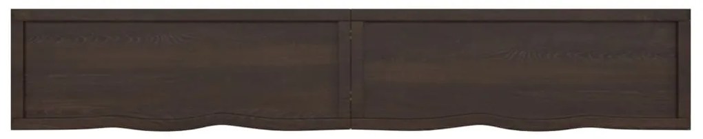 Πάγκος Μπάνιου Σκούρο Καφέ 220x40x(2-6) εκ. Επεξεργ. Μασίφ Ξύλο - Γκρι