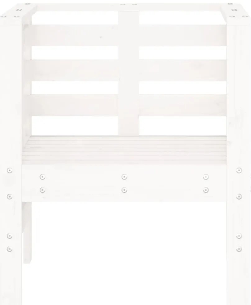 vidaXL Καρέκλες Κήπου 2 τεμ. Λευκές 61,5x53x71 εκ. Μασίφ Ξύλο Πεύκου