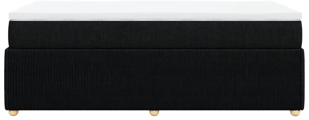 vidaXL Κρεβάτι Boxspring με Στρώμα Μαύρο 100 x 200 εκ. Υφασμάτινο