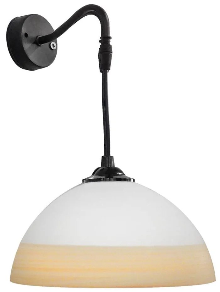 Φωτιστικό Τοίχου S-1020AP 02-0229 Black-Somon Φ22 Heronia Glass
