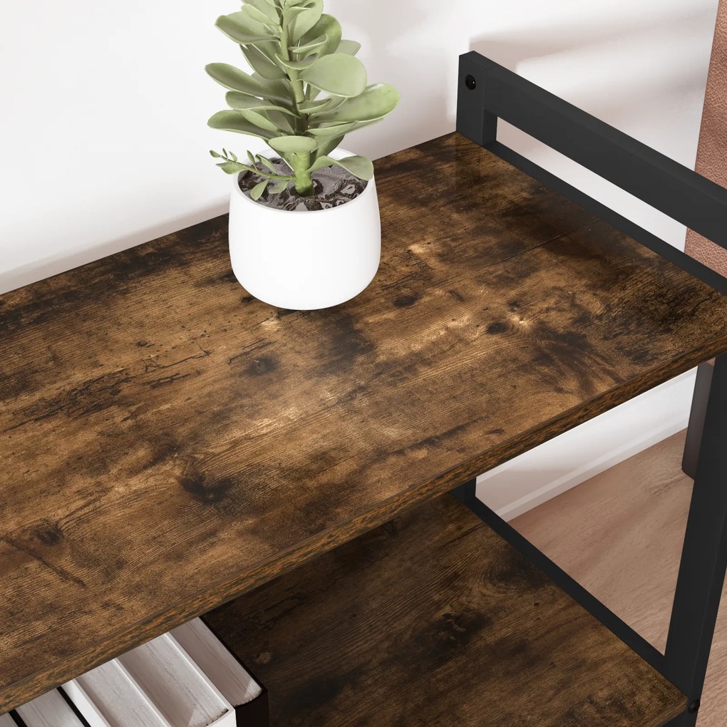 vidaXL Βιβλιοθήκη Καπνιστή δρυς 80 x 30 x 48.5 εκ Επεξεργασμένο ξύλο