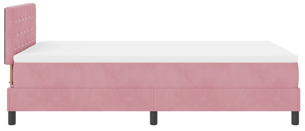vidaXL Κρεβάτι με Πλαίσιο με Στρώμα & LED Ροζ 120x200 εκ Βελούδο