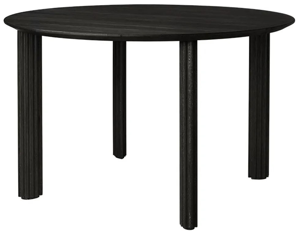 Τραπέζι Τραπεζαρίας Comfort Circle Ripples 5156C5156-1 Φ120x74,7cm Black Oak Umage Steel,Wood,Mdf