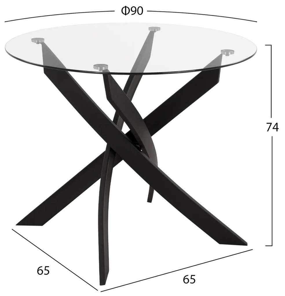 ΣΕΤ ΤΡΑΠΕΖΑΡΙΑΣ 5 ΤΜΧ HM11095.01 ΤΡΑΠΕΖΙ Φ90X74Υεκ. &amp; 4 ΚΑΡΕΚΛΕΣ LEONARDO ΓΚΡΙ - HM8499.01 HM00100.01