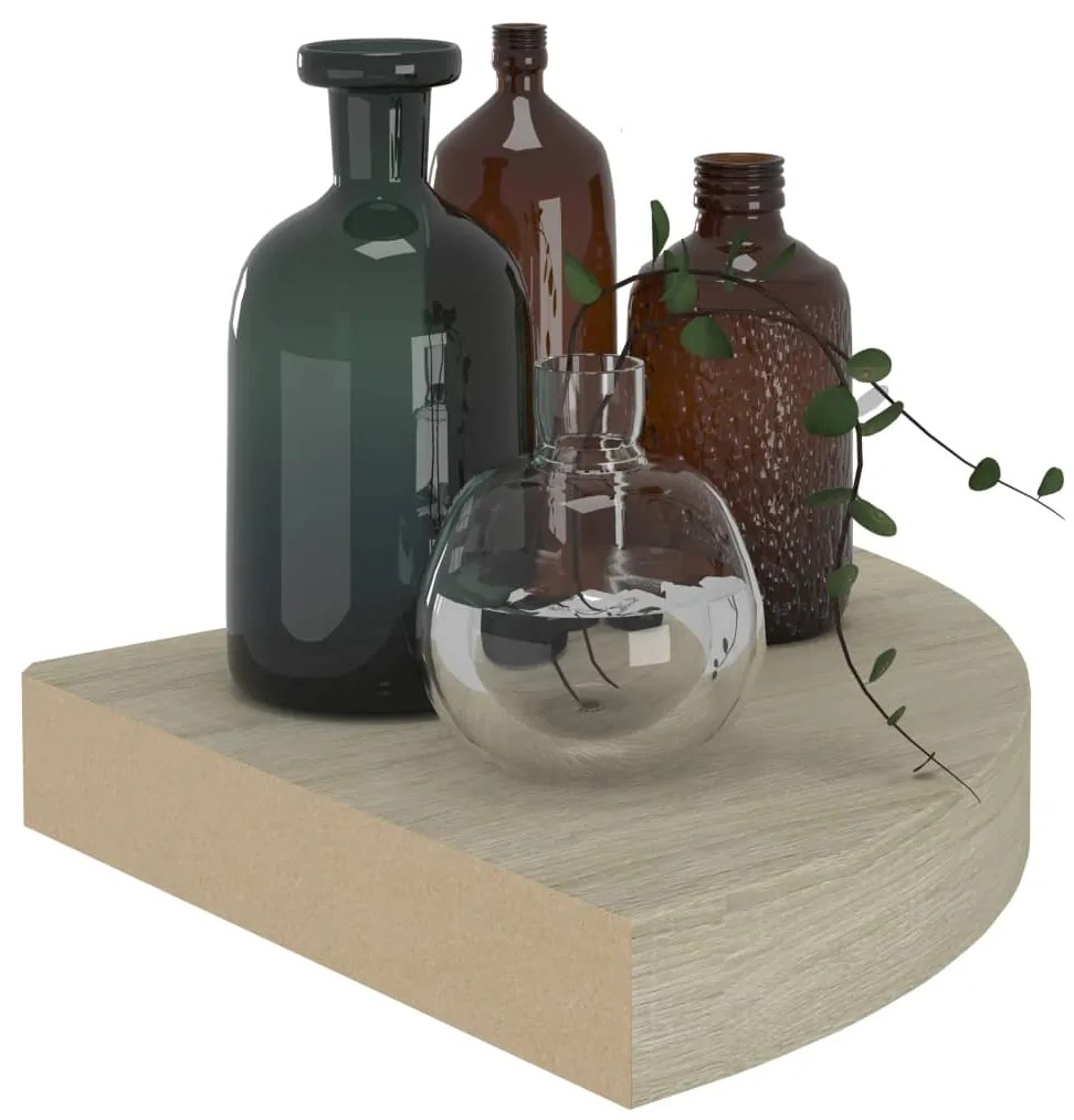 vidaXL Ράφια Τοίχου Γωνιακά 4 τεμ. Χρώμα Δρυός 25x25x3,8 εκ. MDF