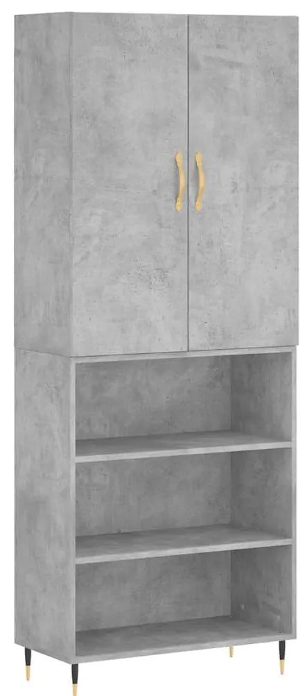 vidaXL Ντουλάπι Γκρι Σκυροδέματος 69,5x34x180 εκ. Επεξεργασμένο Ξύλο