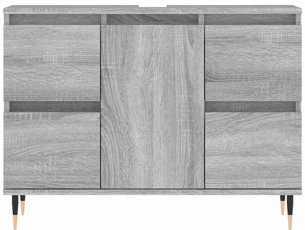 vidaXL Ντουλάπι Μπάνιου Γκρι Sonoma 80 x 33 x 60 εκ. από Επεξεργ. Ξύλο