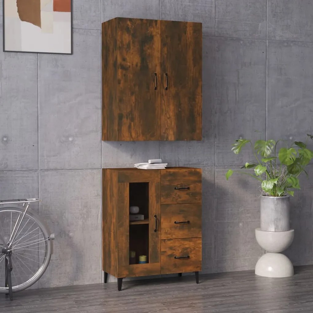 vidaXL Ντουλάπι Καπνιστή Δρυς 69,5x34x180 εκ. από Επεξεργασμένο Ξύλο