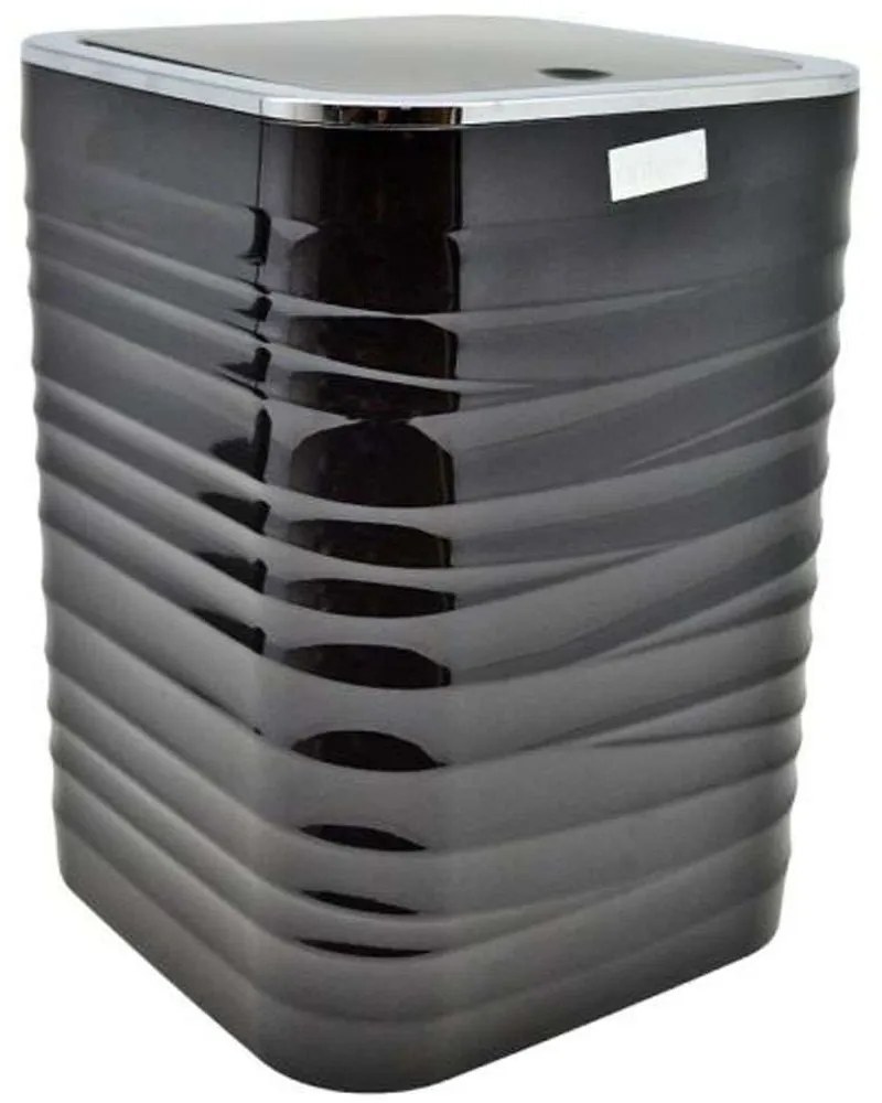 Κάδος Απορριμμάτων Luna 830008 18x18x25cm 5lt Black-Silver Ankor Plastic