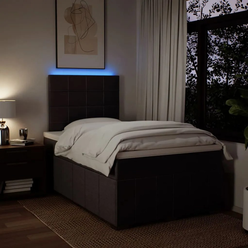 Κρεβάτι Boxspring με Στρώμα Σκούρο Καφέ 120x190 εκ Υφασμάτινο 3293910