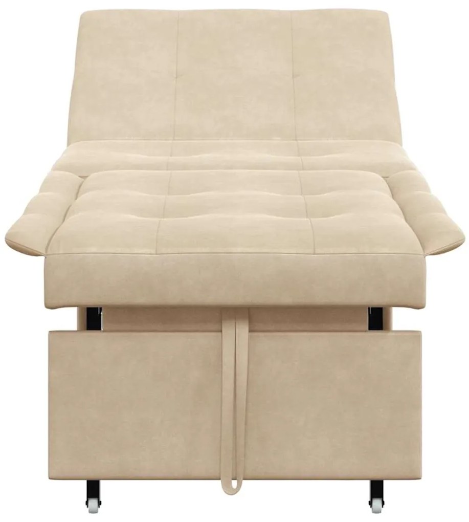 vidaXL Καναπές Κρεβάτι Κρεμ 194 x 67 x 82 εκ Μικροΐνες