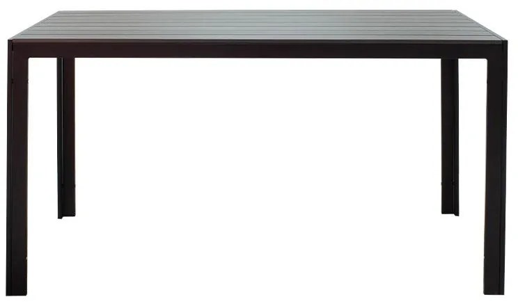 Τραπέζι Nares αλουμίνιο μαύρο-plywood ανθρακί 140x80x72.5εκ 140x80x72.5 εκ.