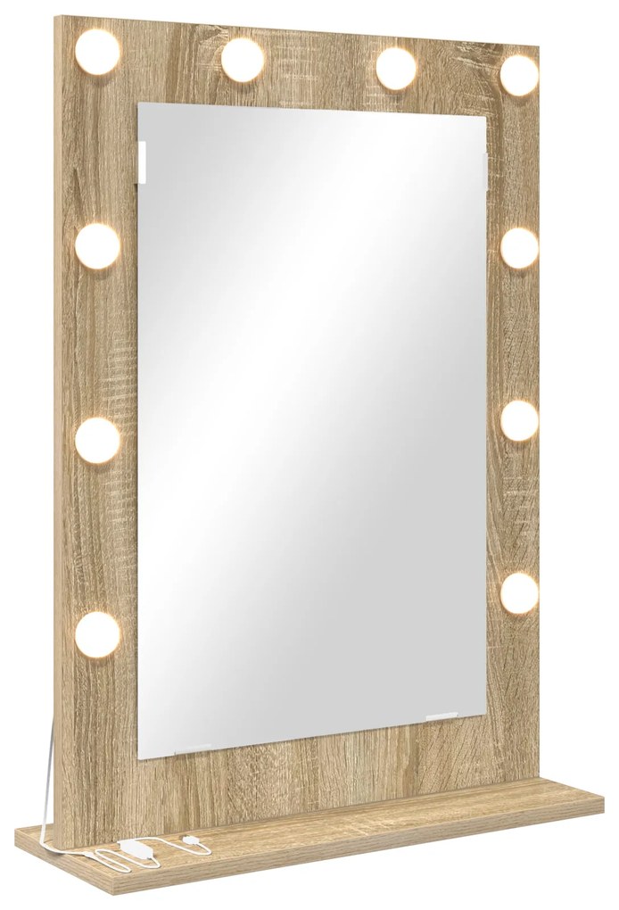 vidaXL Καθρέφτης Τουαλέτας Sonoma oak MDF, Γυαλί 70 x 50 x 18 cm