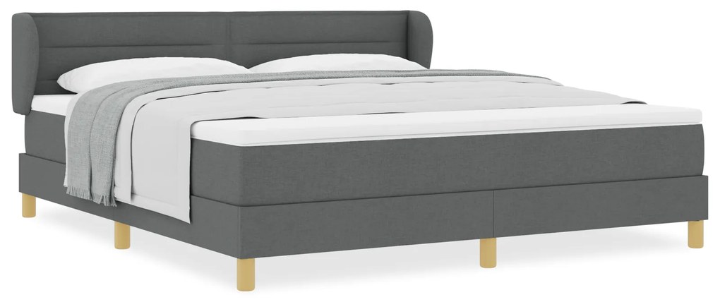 vidaXL Κρεβάτι Box Spring με Στρώμα σε Σκούρο Γκρι, 180x200 εκ Υφασμάτινο