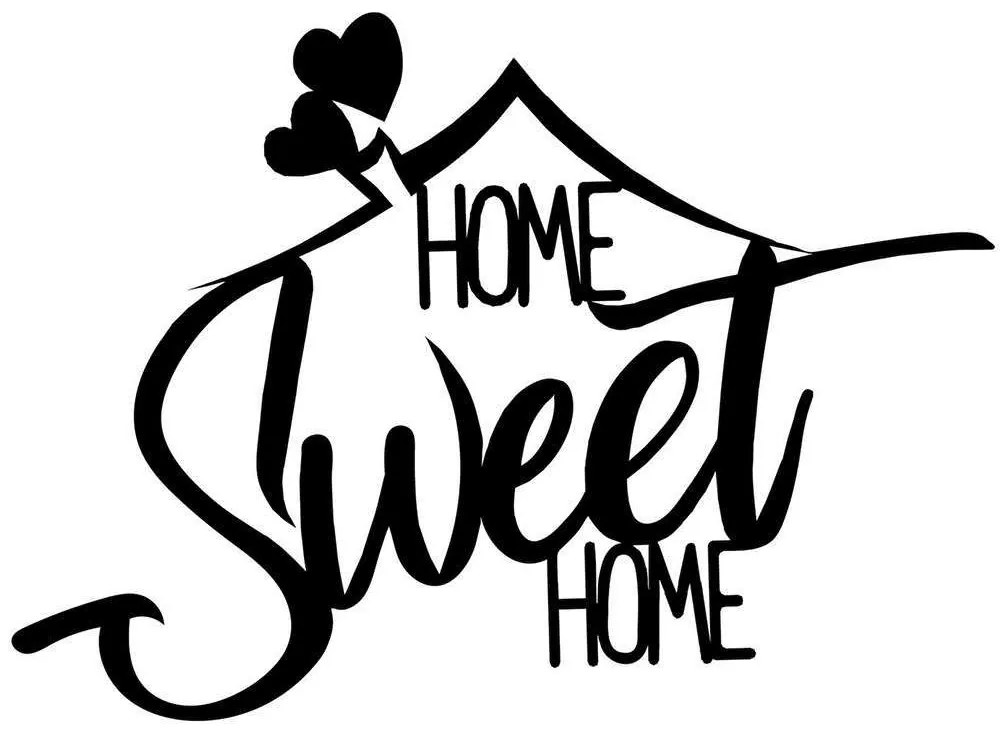Διακοσμητικό Τοίχου Sweet Home 826PIR2093 50x70cm Black Wallity Μέταλλο