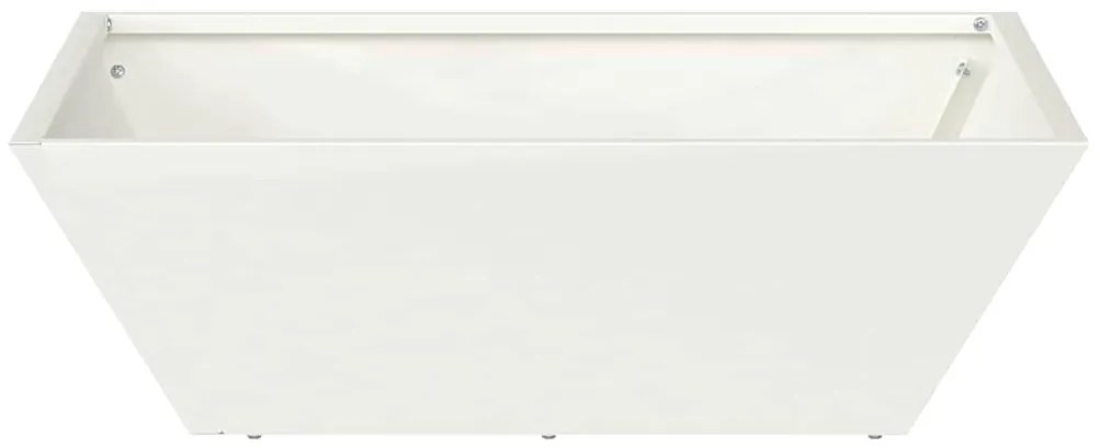 vidaXL Γλάστρα Κήπου Λευκό 50 x 50 x 15 cm Ατσάλι