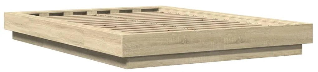 vidaXL Πλαίσιο Κρεβατιού με LED Sonoma Δρυς 120x190εκ. Επεξ. Ξύλο