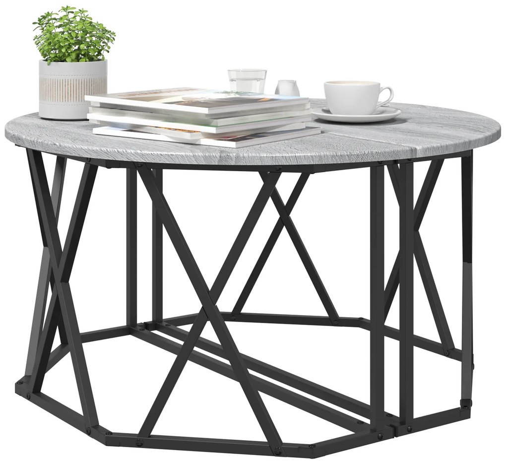 vidaXL Γκρι Sonoma Τραπέζι Σαλονιού 80x80x42 εκ. Κατασκευασμένο από Επικαλυμμένο Ξύλο