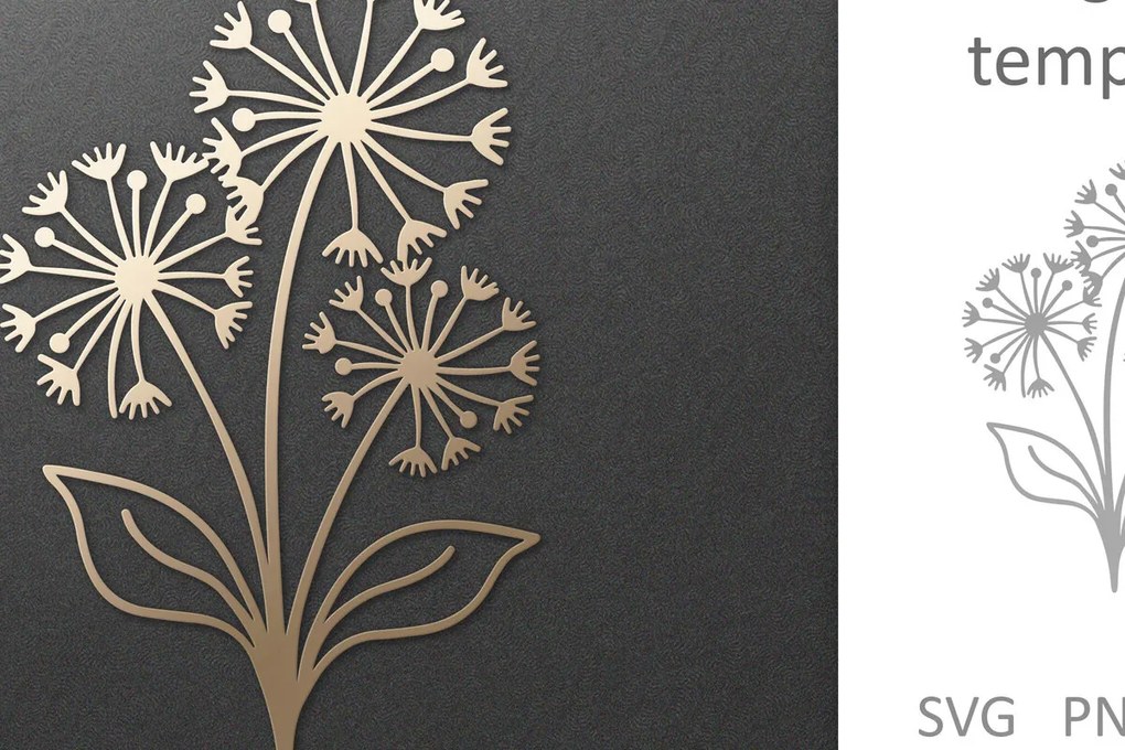 Intra απο ξύλο plywood 3mm-4mm πάχος - Dandelion Flower , Χαρτί &amp; Laser Cut Δίασταση 30x20 cm INTRAFABR-99019969