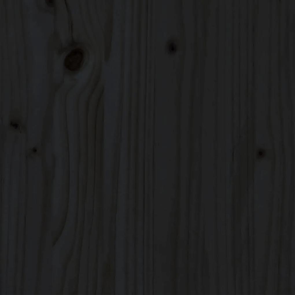 vidaXL Πλαίσιο Κρεβατιού Μαύρο 140 x 190 εκ. από Μασίφ Ξύλο