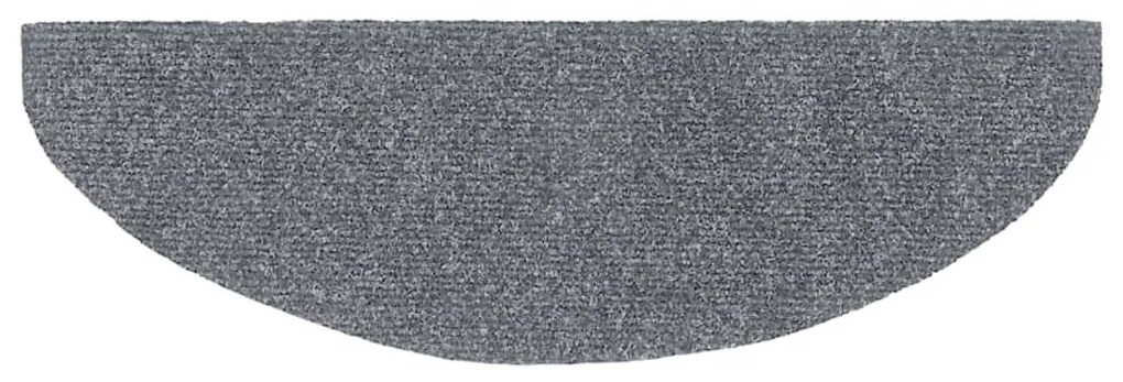 vidaXL Πατάκια Σκαλιών Αυτοκόλλητα 5 τεμ. Ανοιχτό Γκρι Ημίστρογγυλά Μεγάλα 65x21x4 εκ.