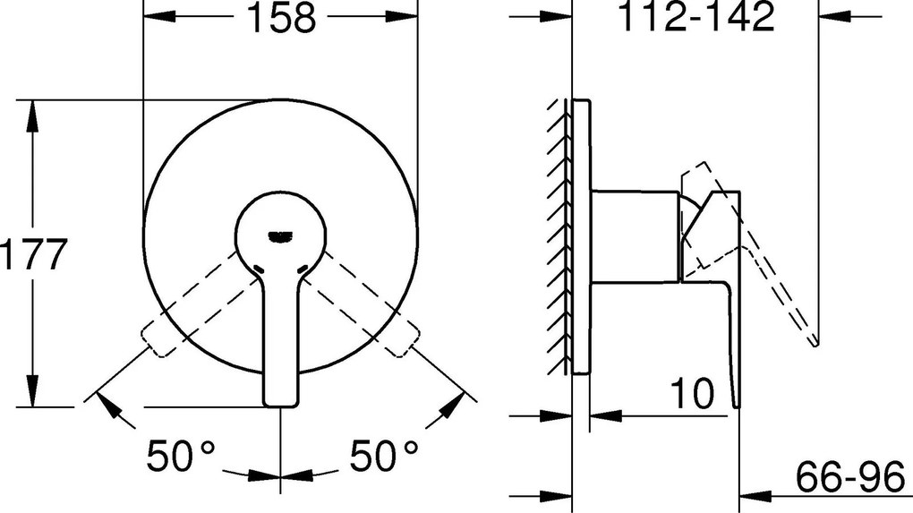 Εξωτερικά μέρη μπαταρίας ντουσιέρας Grohe Lineare New-15,8 x 17,7-Anthraki Mat