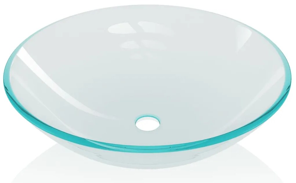 vidaXL Νιπτήρας Διάφανος 42 εκ. από Ψημένο Γυαλί