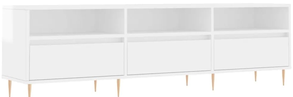 vidaXL Έπιπλο Τηλεόρασης Γυαλ. Λευκό 150x30x44,5 εκ Επεξεργασμένο Ξύλο