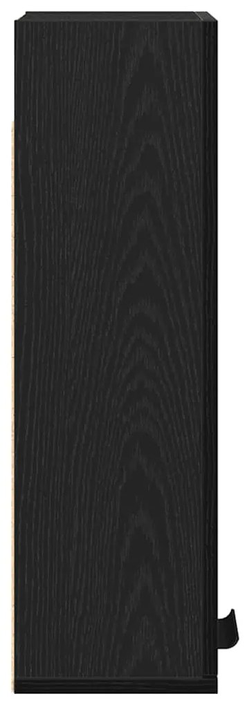 vidaXL Ντουλάπι Τοίχου Μαύρο Δρυς 32x20x67 εκ. από Τεχνητό Ξύλο