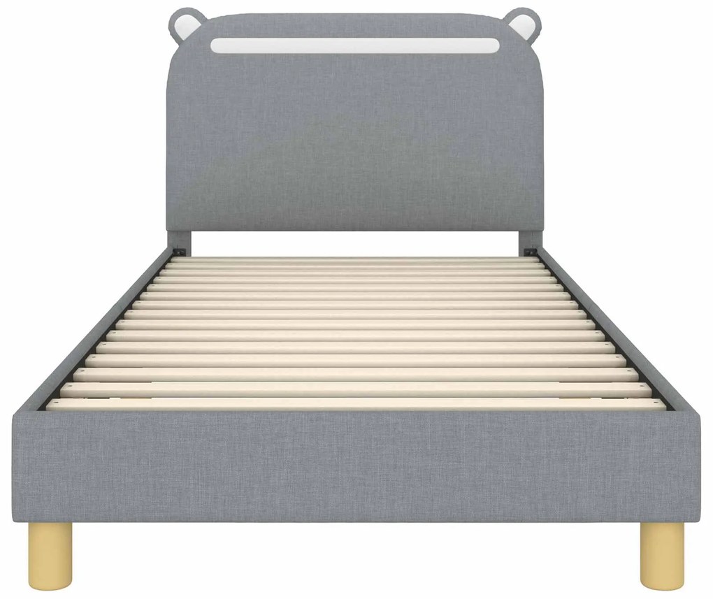 vidaXL Κρεβάτι Παιδικής Κρεβατοκάμαρας με Κεφαλάκι Ανοιχτό γκρι