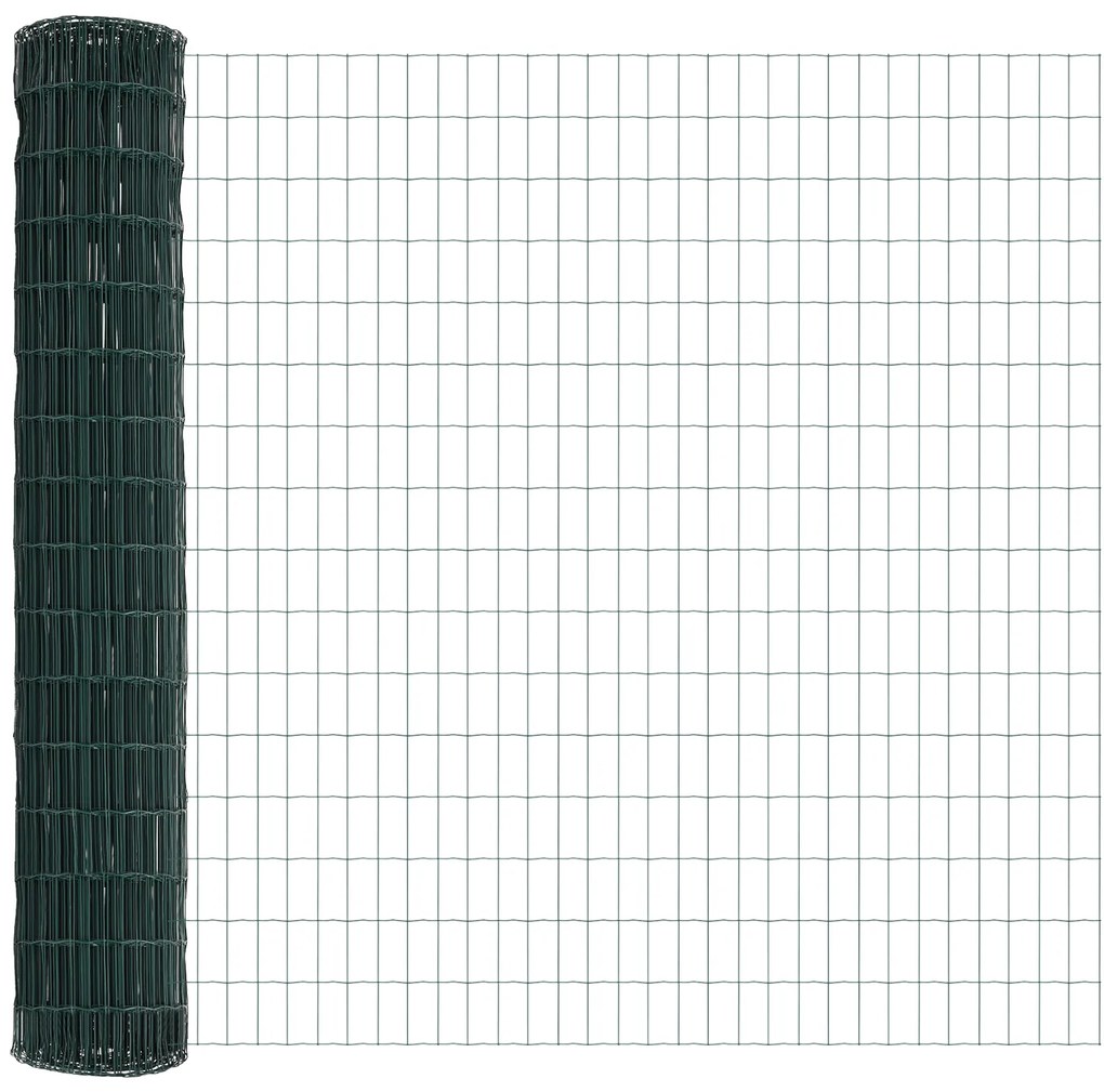 vidaXL Euro Fence με 7 στήλες Σπυρίδων 1.6x10 μ Γαλβανισμένος Χάλυβας Πράσινος