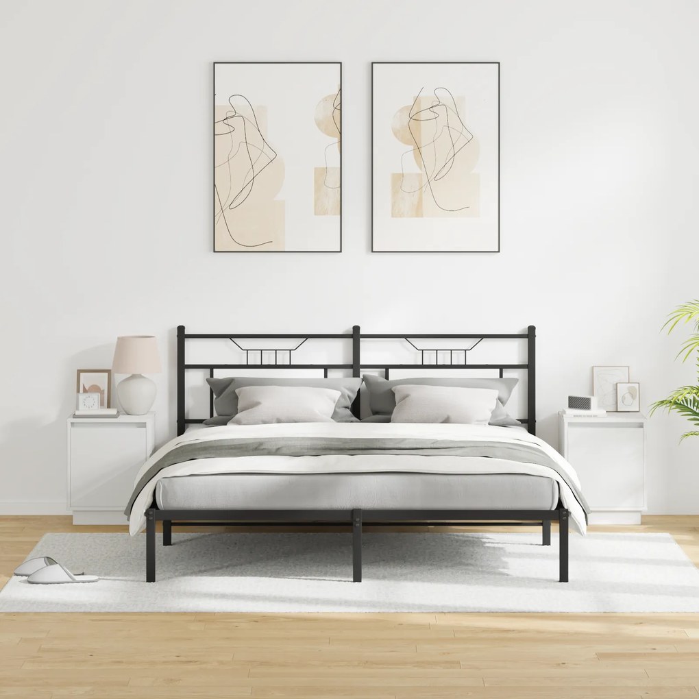 vidaXL Κομοδίνα με LED Φώτα 2 τμχ Λευκό 39x34,5x50 εκ.