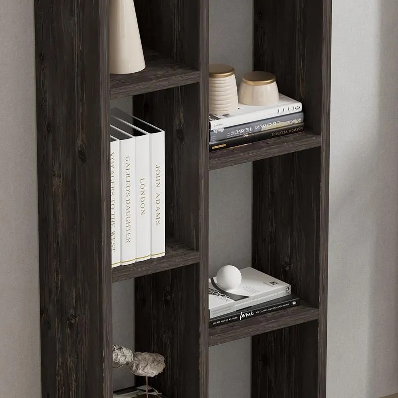 Βιβλιοθήκη Minicu σκούρο καρυδί 44,4x19,6x150 εκ. 44.4x19.6x150 εκ.