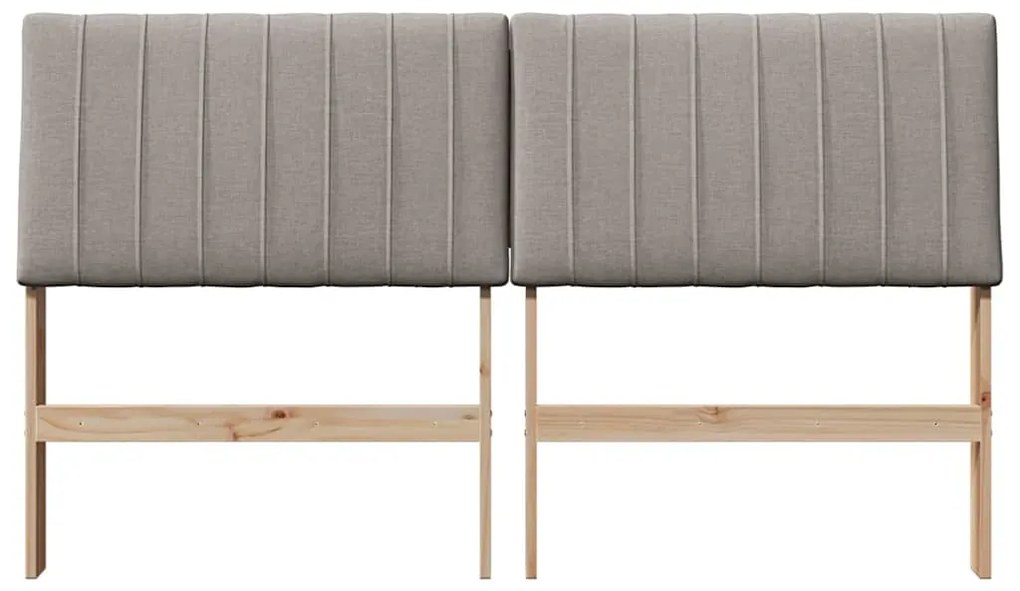 vidaXL Ταπετσαρισμένο κεφαλάρι Taupe 160 cm Στερεά ξυλεία πεύκου