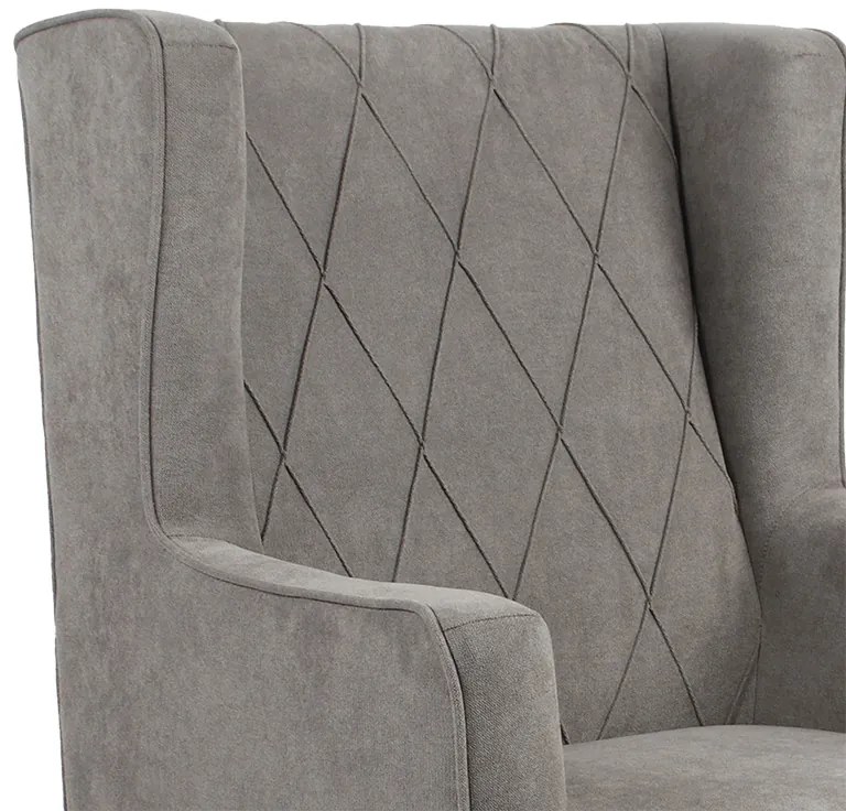 Πολυθρόνα - μπερζέρα Efficient pakoworld ύφασμα γκρι-μαύρο 72x97x100εκ