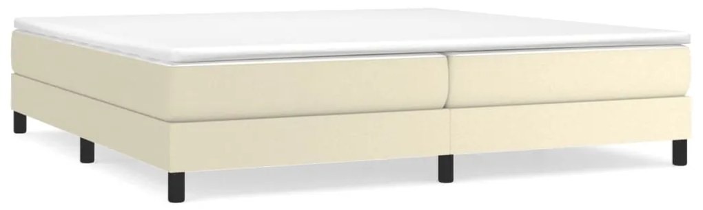 vidaXL Κρεβάτι Boxspring με Στρώμα Κρεμ 200x200 εκ. Συνθετικό Δέρμα