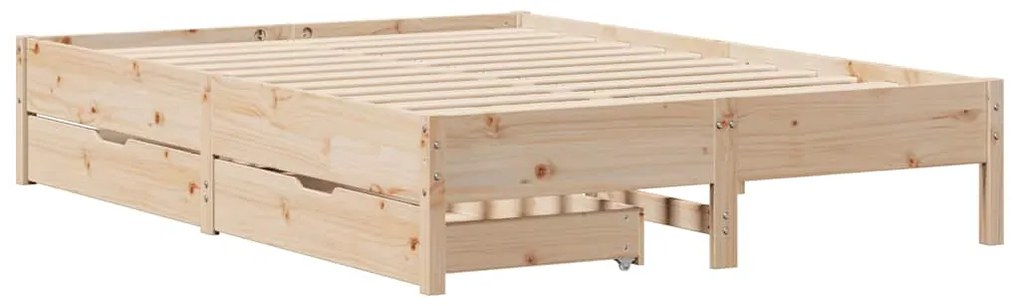 vidaXL Σκελετός Κρεβατιού Χωρίς Στρώμα 140x200 εκ Μασίφ Ξύλο Πεύκου