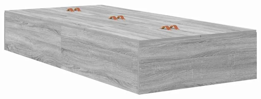 vidaXL Κρεβάτι Αποθήκευσης Γκρι Σονομά 90x190 cm