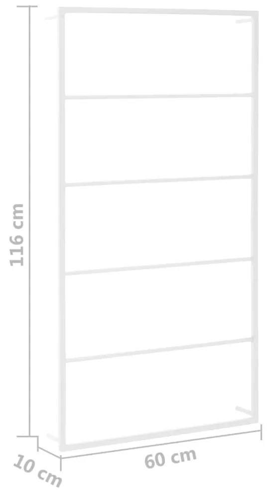vidaXL Ράφι Πετσετών Λευκό Ατσάλινο 60x10x116 εκ.
