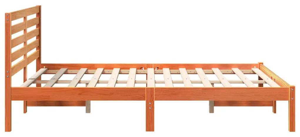 vidaXL Σκελετός Κρεβατιού Καφέ κεριού 140 x 190 cm Μασίφ ξύλο πεύκου