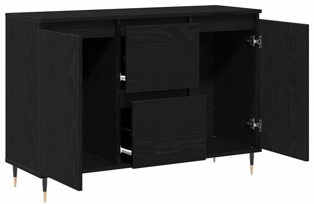 vidaXL Πλαϊνό γραφείο Μαύρη δρυς 101.5 x 35 x 70 εκ Επεξεργασμένο ξύλο