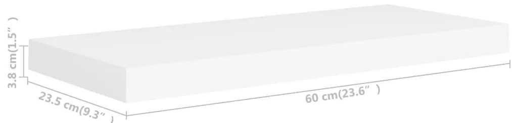 Ράφια Τοίχου 4 τεμ. Άσπρα 60x23,5x3,8 εκ. MDF - Λευκό