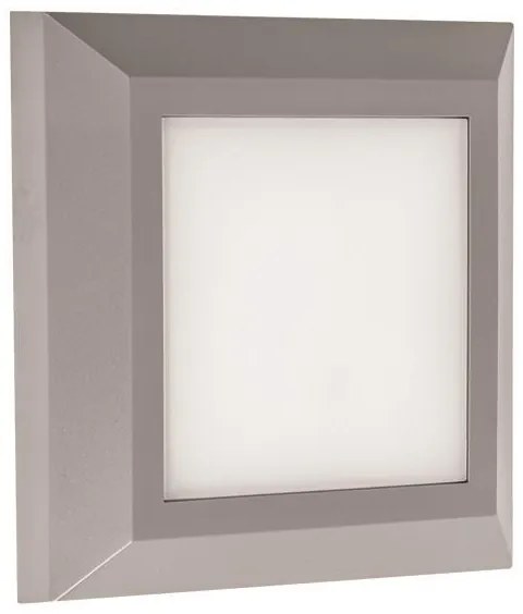 ARTE ILLUMINA ΦΩΤΙΣΤΙΚΟ ΤΟΙΧΟΥ SLIM LED 3W IP65 230V 3000K 125X125mm ΓΚΡΙ PRO Eurolamp 145-52006