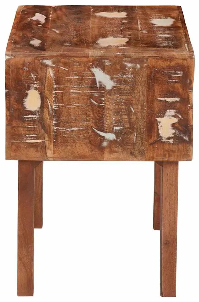 vidaXL End Table με ράφι Καφέ 40 x 32 x 46 εκ Στερεό Ανακτηθέν Ξύλο